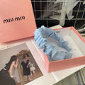 CHANEL PEARL HAIRBAND IN SKY BLUE CHIFFON 332064