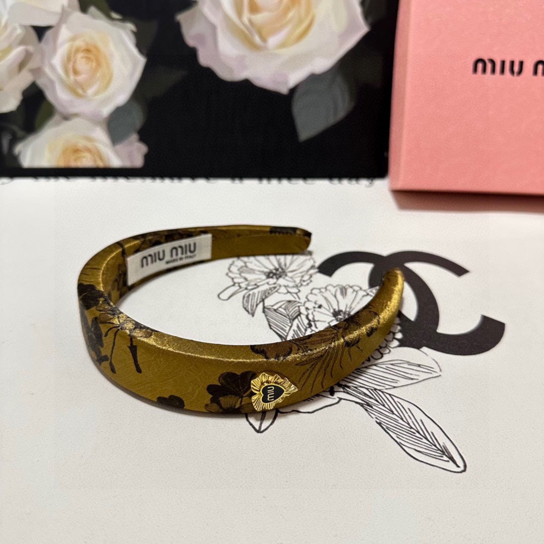 CHANEL SILK THICK HEADBAND DIJON YELLOW 239959