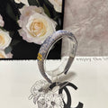 CHANEL HEADBAND WITH GARNITURE PRINT IN LAVENDER GRAY SILK 432824