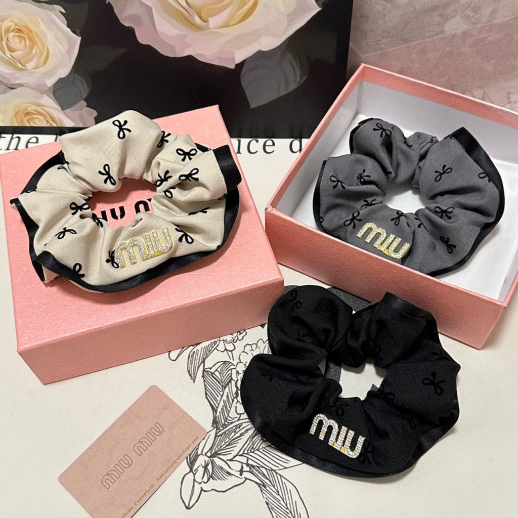 CHANEL HAIR TIE IN BLACK SPANDEX FABRIC 432827
