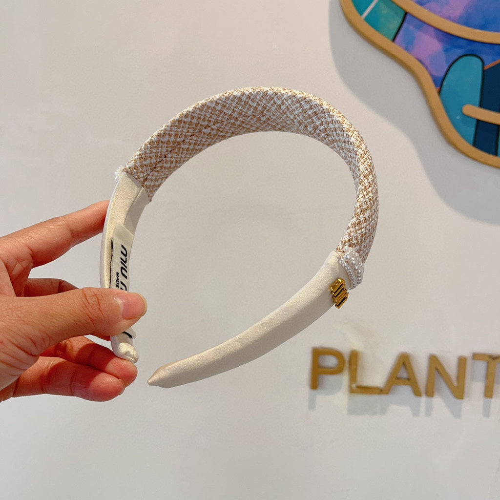 CHANEL HEADBAND IN WHITE TWEED AND SILK 262050