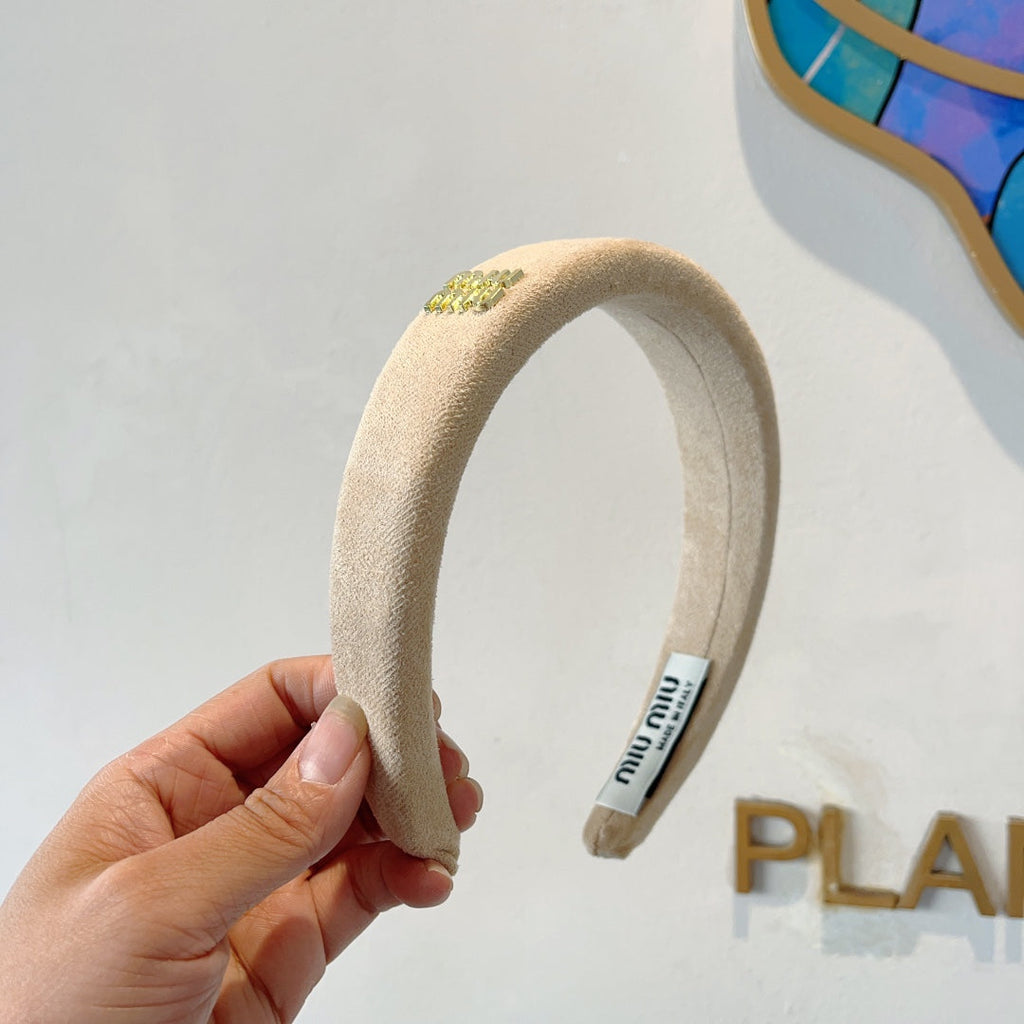 CHANEL THICK HEADBAND IN BEIGE CASHMERE 412453