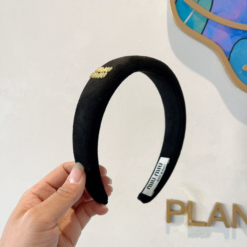 CHANEL THICK HEADBAND IN BLACK CASHMERE 412454
