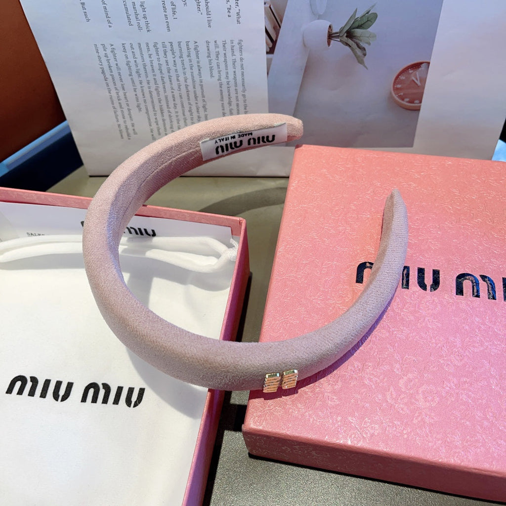 CHANEL THICK HEADBAND IN LIGHT PINK CASHMERE 412455