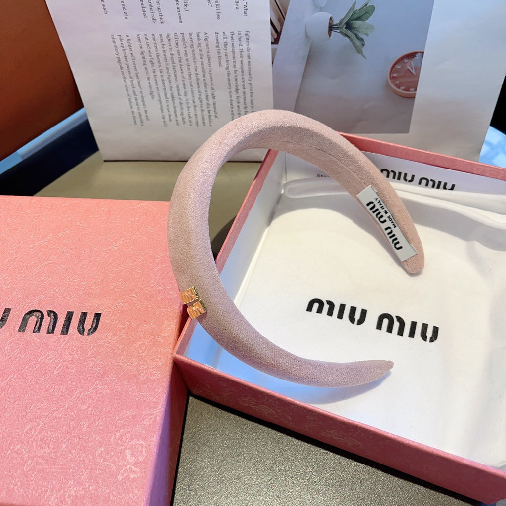 CHANEL THICK HEADBAND IN LIGHT PINK CASHMERE 412455