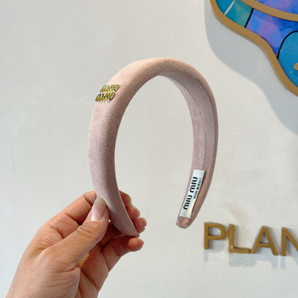 CHANEL THICK HEADBAND IN LIGHT PINK CASHMERE 412455