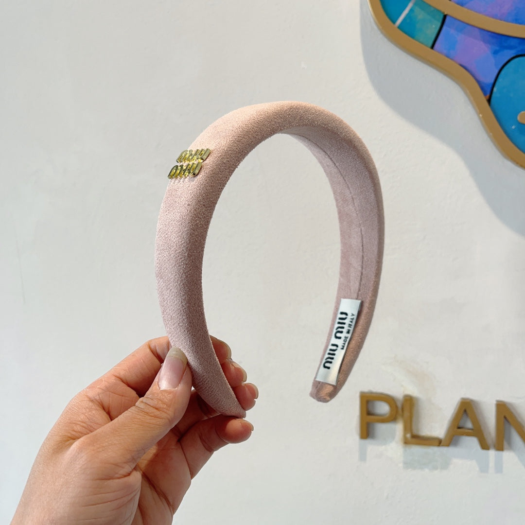 CHANEL THICK HEADBAND IN LIGHT PINK CASHMERE 412455