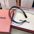 CHANEL HEAD BAND IN BURNT ORANGE LAMBSKIN AND RESIN 417296