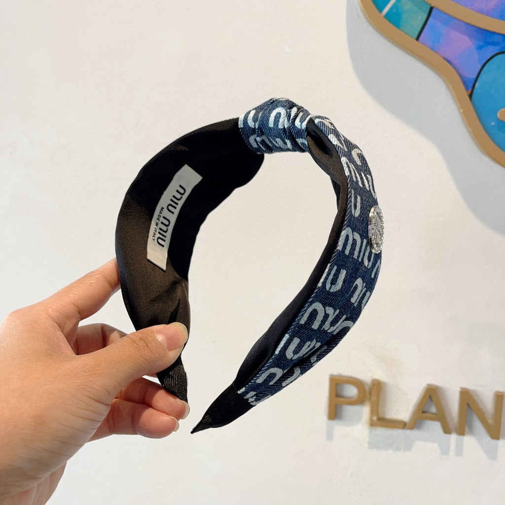 CHANEL HEADBAND IN PRUSSIAN BLUE DENIM 432756