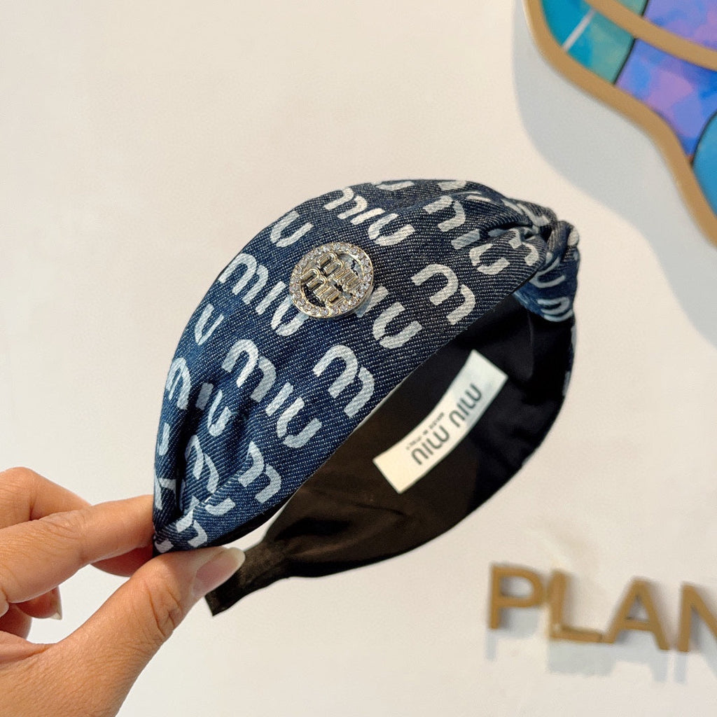 CHANEL HEADBAND IN PRUSSIAN BLUE DENIM 432756