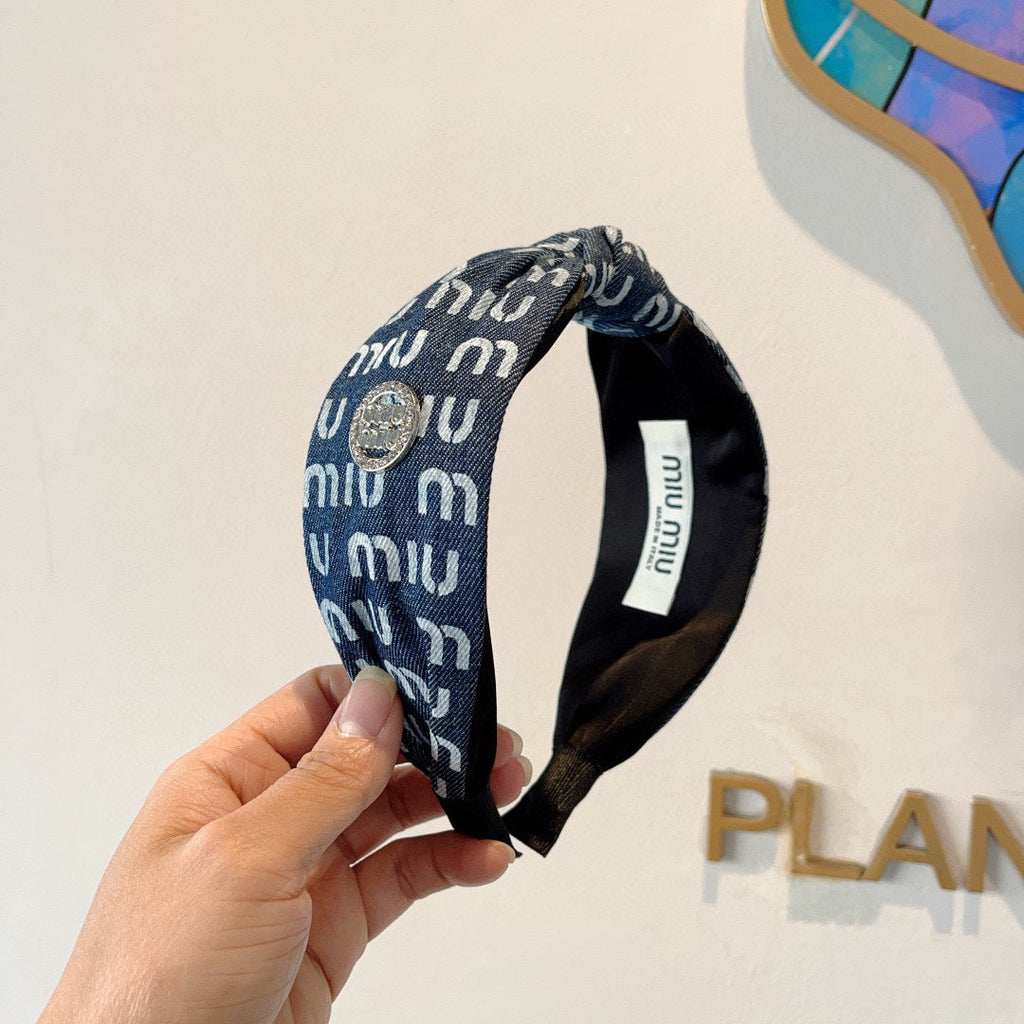CHANEL HEADBAND IN PRUSSIAN BLUE DENIM 432756